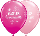 Qualatex Feliz Cumpleanos Pink 11" Latex 50pk