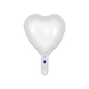 Oaktree Matt White Heart 9" Foil Balloon (Loose)
