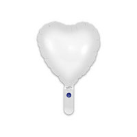 Oaktree Matt White Heart 9" Foil Balloon (Loose)