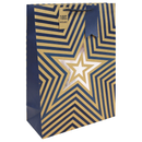 6pk Gift Bag Kraft Blue Stars Ex Large Bag