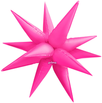 Prima Foil Balloon Electric Pink Starburst 40"
