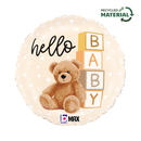 Grabo Foil Balloon Brown Hello Baby Bear 18