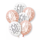 Unique Glitz Age 60 Rose Gold 12" Latex 6pk