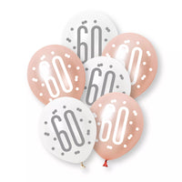 Unique Glitz Age 60 Rose Gold 12" Latex 6pk
