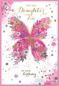 Simon Elvin C50 birthday cards for daughter, six-pack featuring colorful designs and cheerful messages for special occasions.