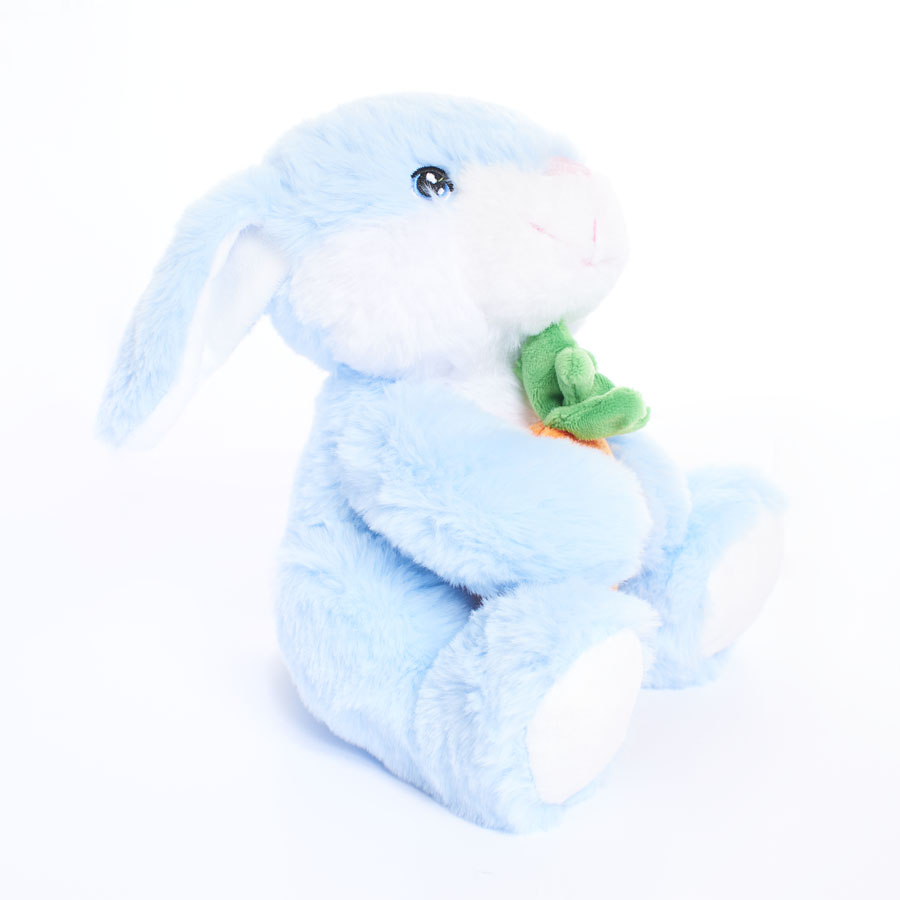 Tiger Feet Soft Toy Bunny With Carrot Blue 20cm