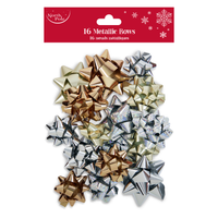 Eurowrap 16 Pack Bows Metallic Gold & Silver