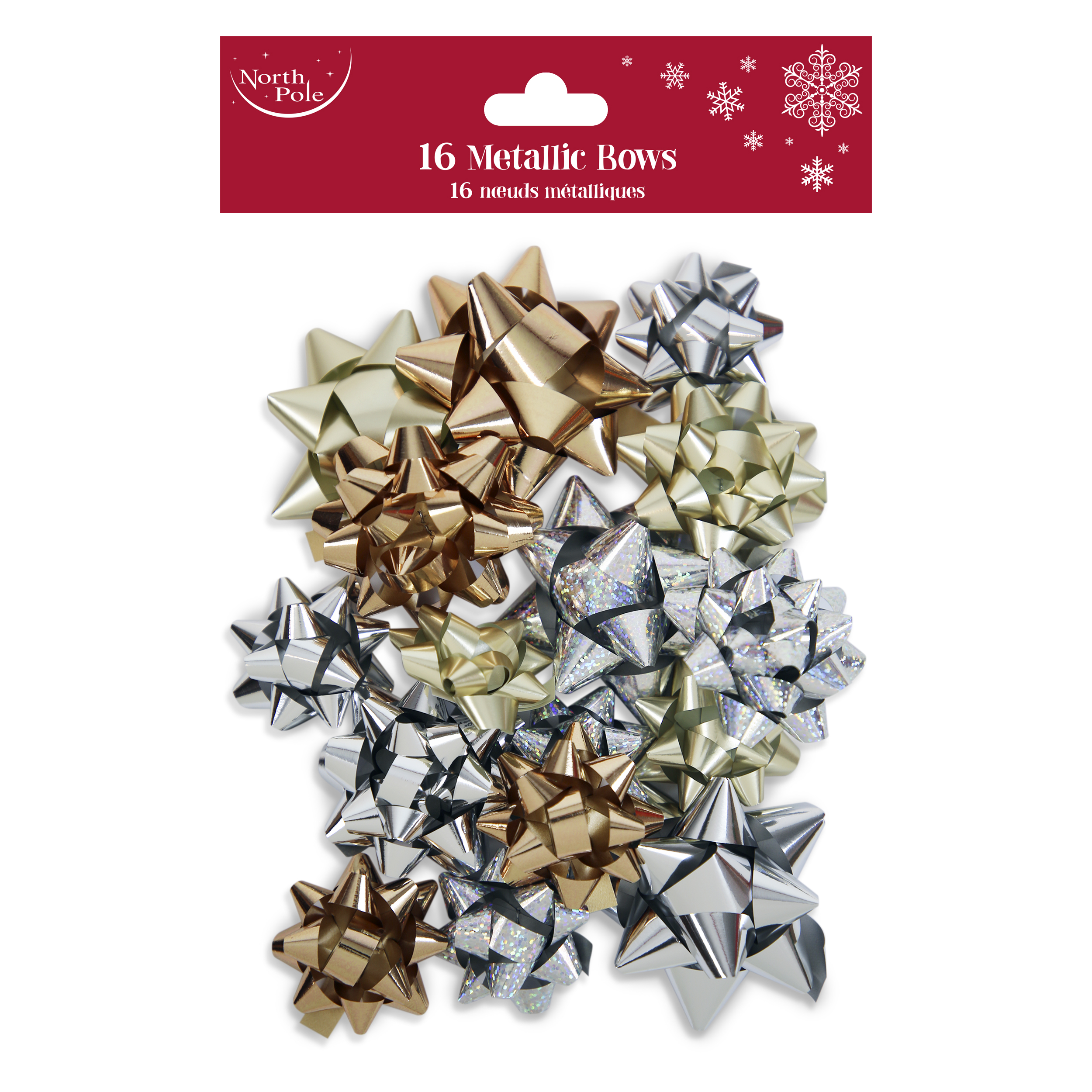 Eurowrap 16 Pack Bows Metallic Gold & Silver
