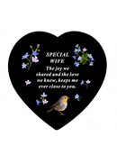 David Fischoff Memorial Slate Heart Wife 20x20cm