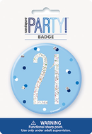 Unique Badge Blue Glitz Age 21 3