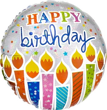 Anagram Shimmer Birthday Candles 18" Foil Balloon