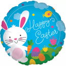 TRI Foil Balloon Easter Bunny Patch 17-inch foil balloon with colorful Easter bunny design for celebrations and parties.