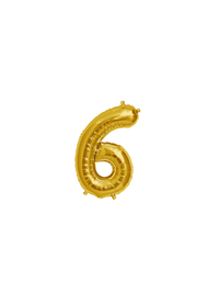 Northstar Foil Balloon Gold 16" Number 6