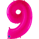 Grabo Foil Balloon Pink Fluo 40" Number 9