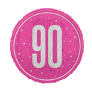 Unique Foil Balloon Pink Glitz Age 90 18"