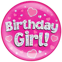 Oaktree Badge Birthday Girl Pink Jumbo 6