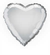 Unique Foil Balloon Silver Heart 18
