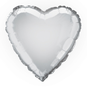 Unique Foil Balloon Silver Heart 18