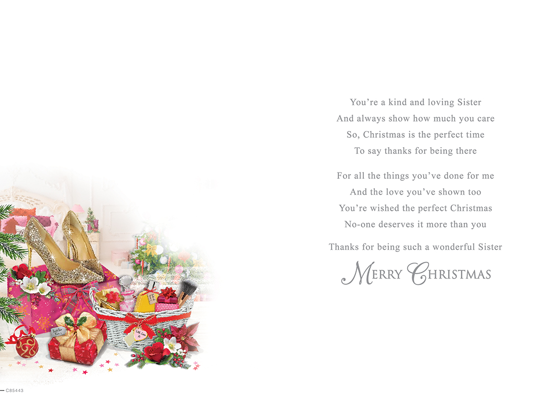 Regal 6 Pack C75 Cards Christmas Sister