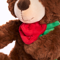 Tiger Feet Soft Toy Bear With Rose Brown 25cm
