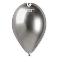 Gemar 50 Latex Balloons 13" Shiny Silver