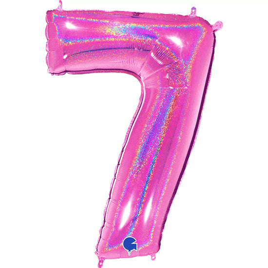Grabo Foil Holo Glitter Fuchsia 40" Number 7