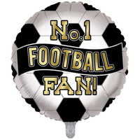 Football No.1 Fan Black and White 18" Foil Balloon