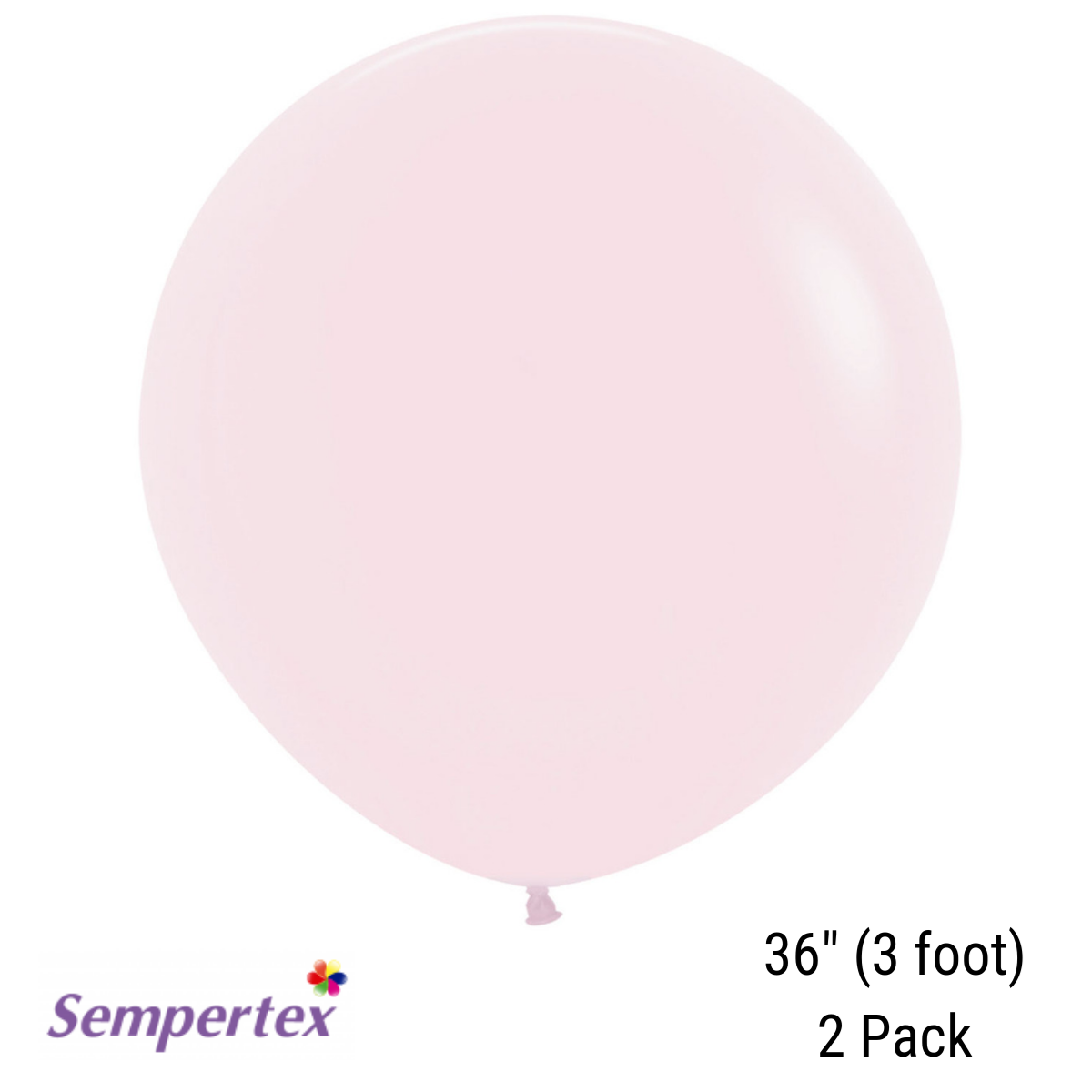 Sempertex Pastel Matte Pink 36" Latex Balloons 2pk