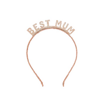 Best Mum Gold Gliiter Headband