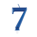 Unique Party Candle Number 7 Metallic Blue