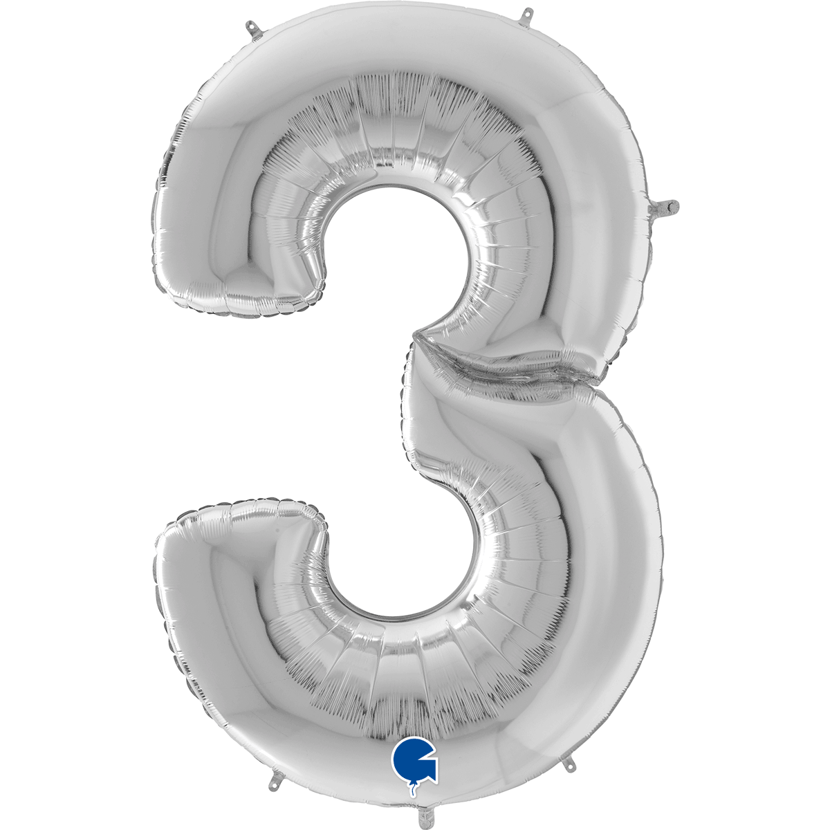 Grabo Foil Balloon Silver 64" Number 3
