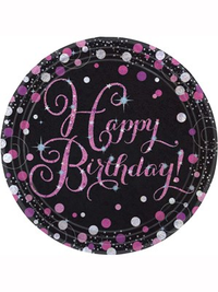 Amscan Pink Celebration 9" Plates 8pk