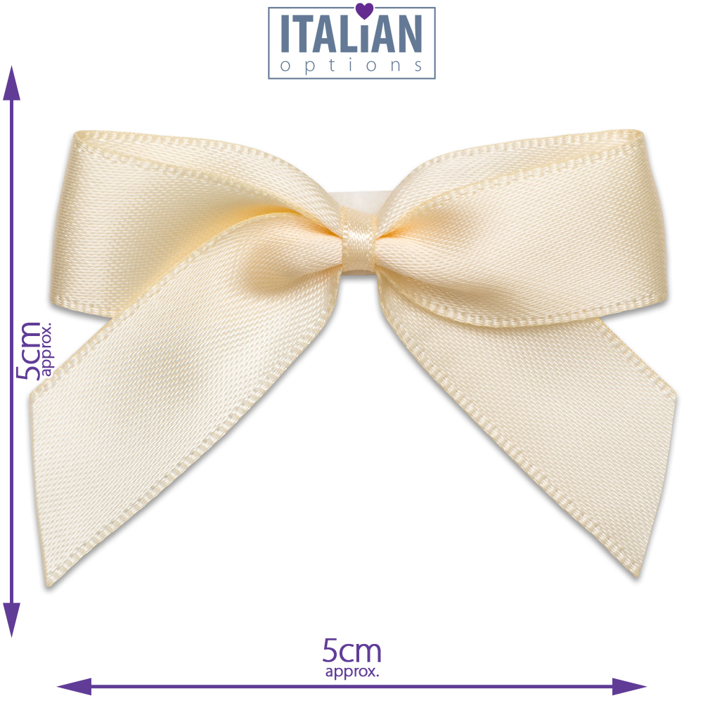 Italian Options 12 Pack Ribbon Bows Cream 5cm