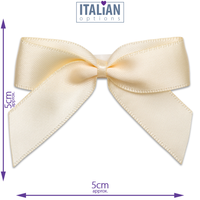 Italian Options 12 Pack Ribbon Bows Cream 5cm