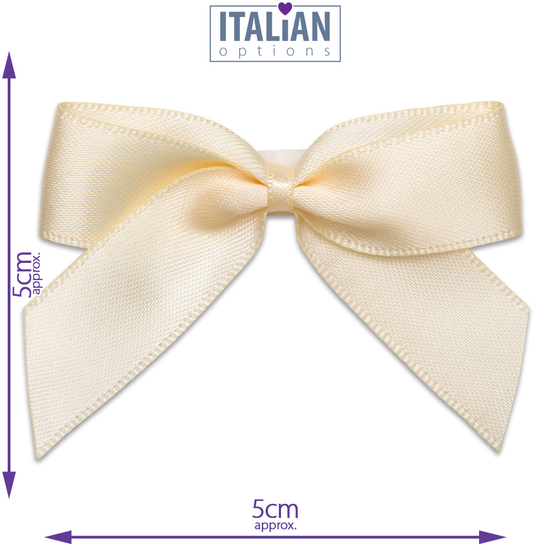 Italian Options 12 Pack Ribbon Bows Cream 5cm