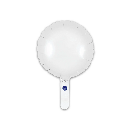 Oaktree Matt White Round 9" Foil Balloon (Loose)