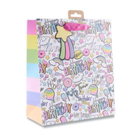 6pk Giftbag Girly Text Medium