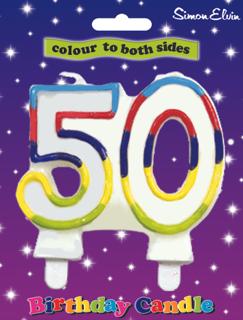 Simon Elvin Party Candle Age 50 Glitter