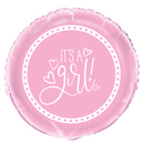 Unique Foil Balloon It's A Girl Pink 18"