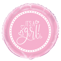 Unique Foil Balloon It's A Girl Pink 18"
