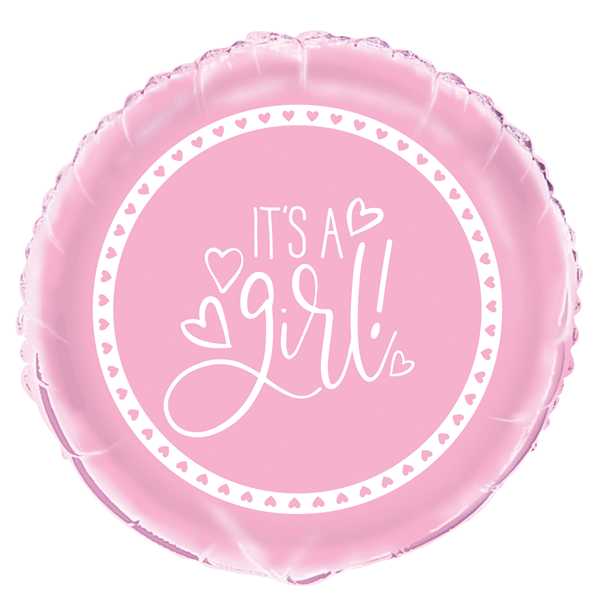 Unique Foil Balloon It's A Girl Pink 18"