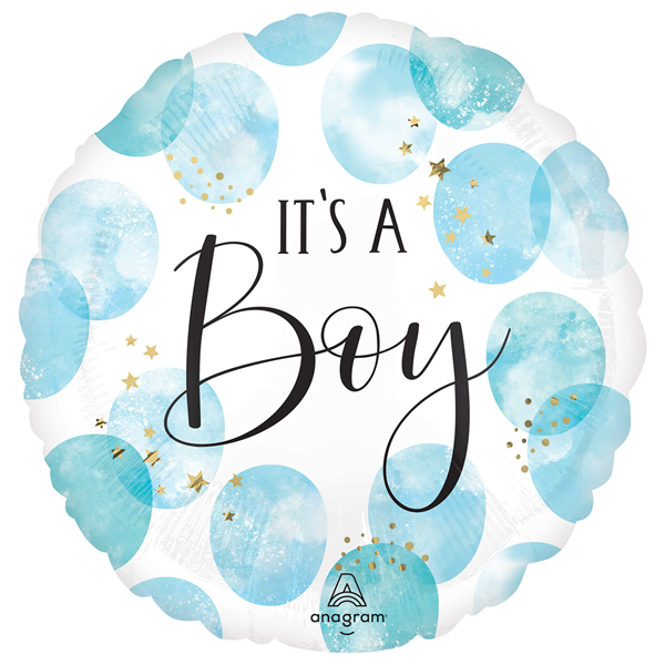 Anagram It's A Boy Watercolour 18" Foil Balloon