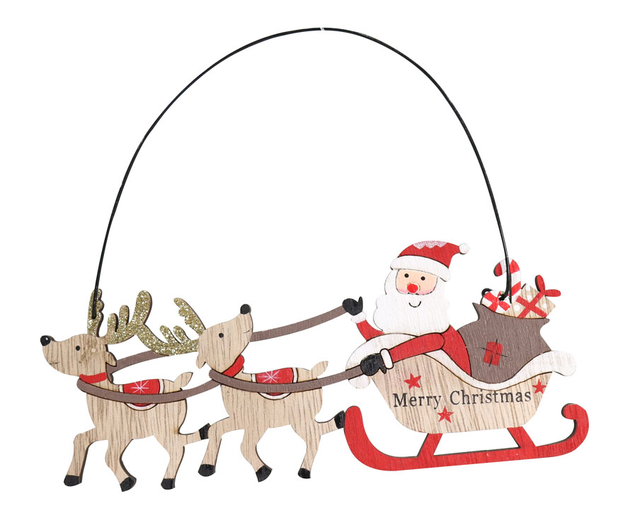 Uncle Bills Decoration Hanging Santa Sleigh Sign