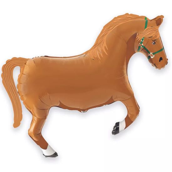 Oaktree Horse Metallic Tan 35" Foil Balloon