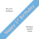 Unique Banner Blue Glitz Age 1 9ft