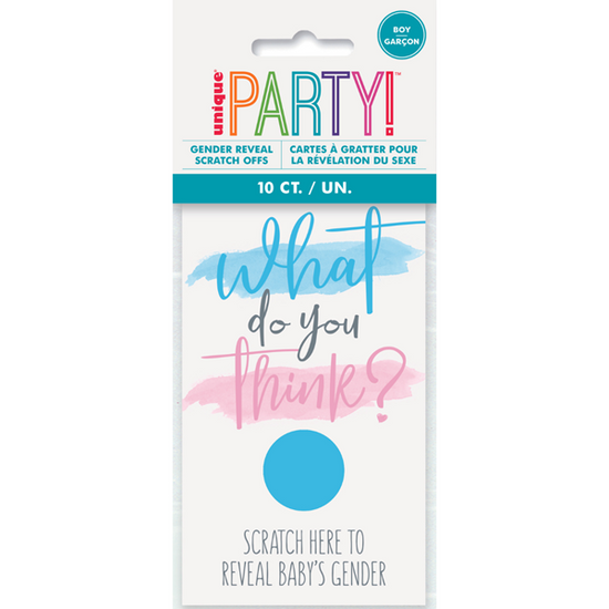 Unique 10 Pack Gender Reveal Scratch Cards Boy