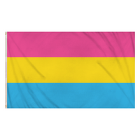Henbrandt Pride LGBTQ+ Pansexual flag, 5ft x 3ft, colorful fabric banner with pansexual pride colors and bold design.