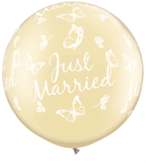 Qualatex Just Married Ivory 30" Latex Balloons 2pk