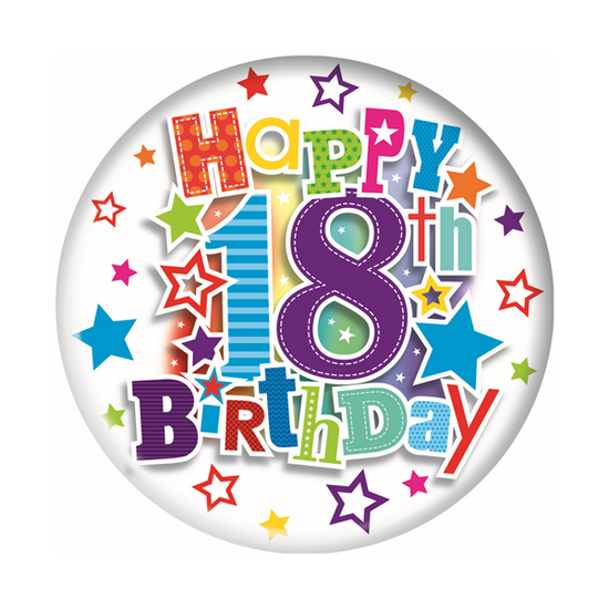 18th Birthday Jumbo Badge 150mm