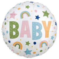 Anagram Foil Balloon 18" Round Satin Neutral Baby